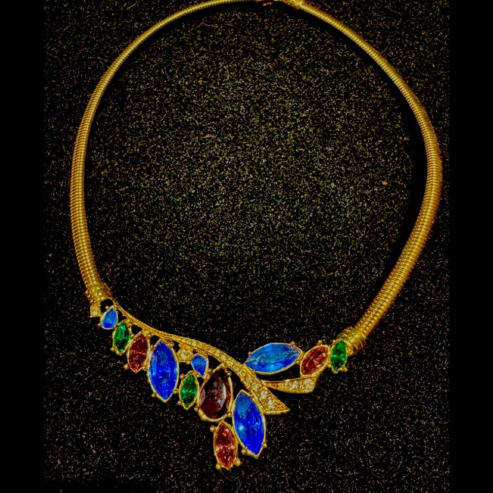 Gorgeous Multi Colored and Gold Plated Necklace